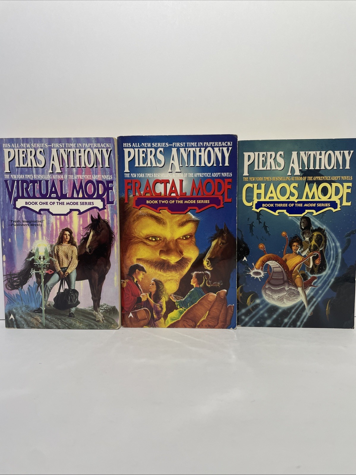 Set of 3 PIERS ANTHONY Books MODE SERIES Virtual, Fractal, Chaos