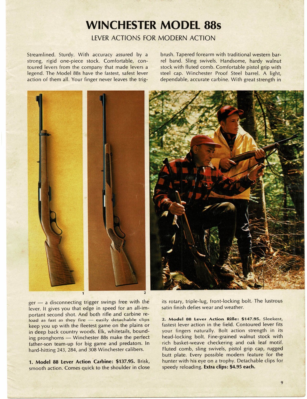 1969 Winchester Model 88 Lever Action Carbine Rifle Vintage Print Ad