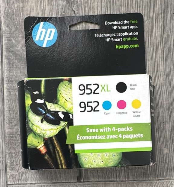 HP 952XL Black & 952 Color Ink N9K28AN Combo 4 Pack OEM Sealed Expires May 2026