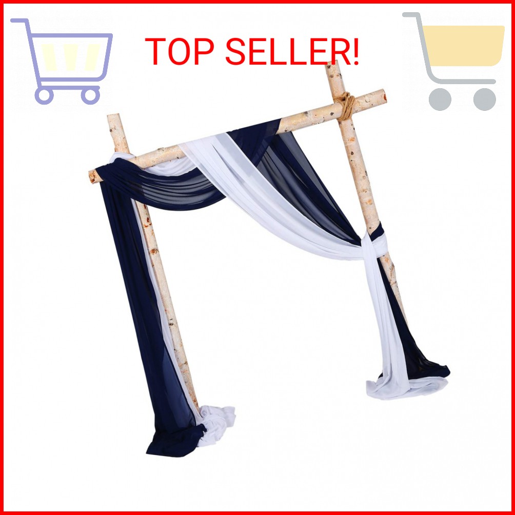 SHERWAY 2 Panels Chiffon Fabric Drapery Wedding Arch Drapes, Party Backdrop Curt