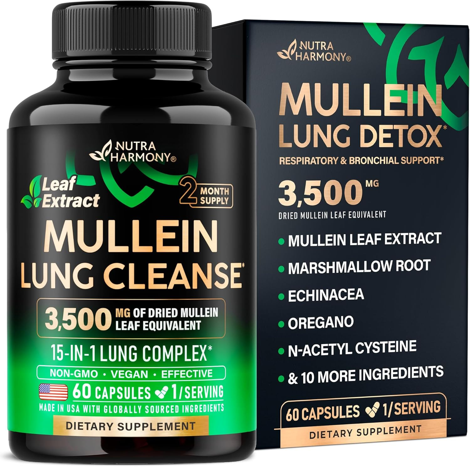 Mullein Lung Detox - Mullein Leaf Extract - Marshmallow Root | Echinacea | Orega
