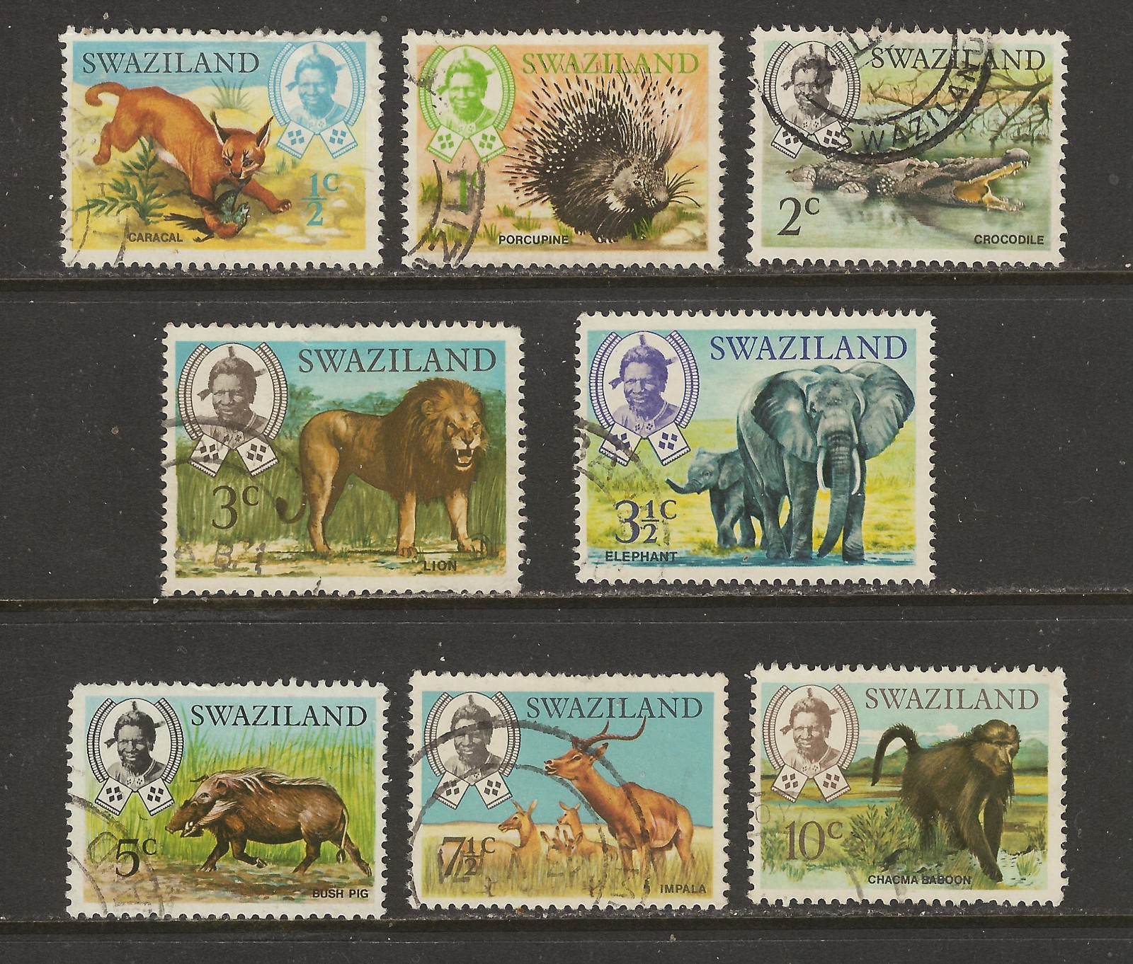 Swaziland 1969 Animal definitives to 10c o/FU SG 161-8