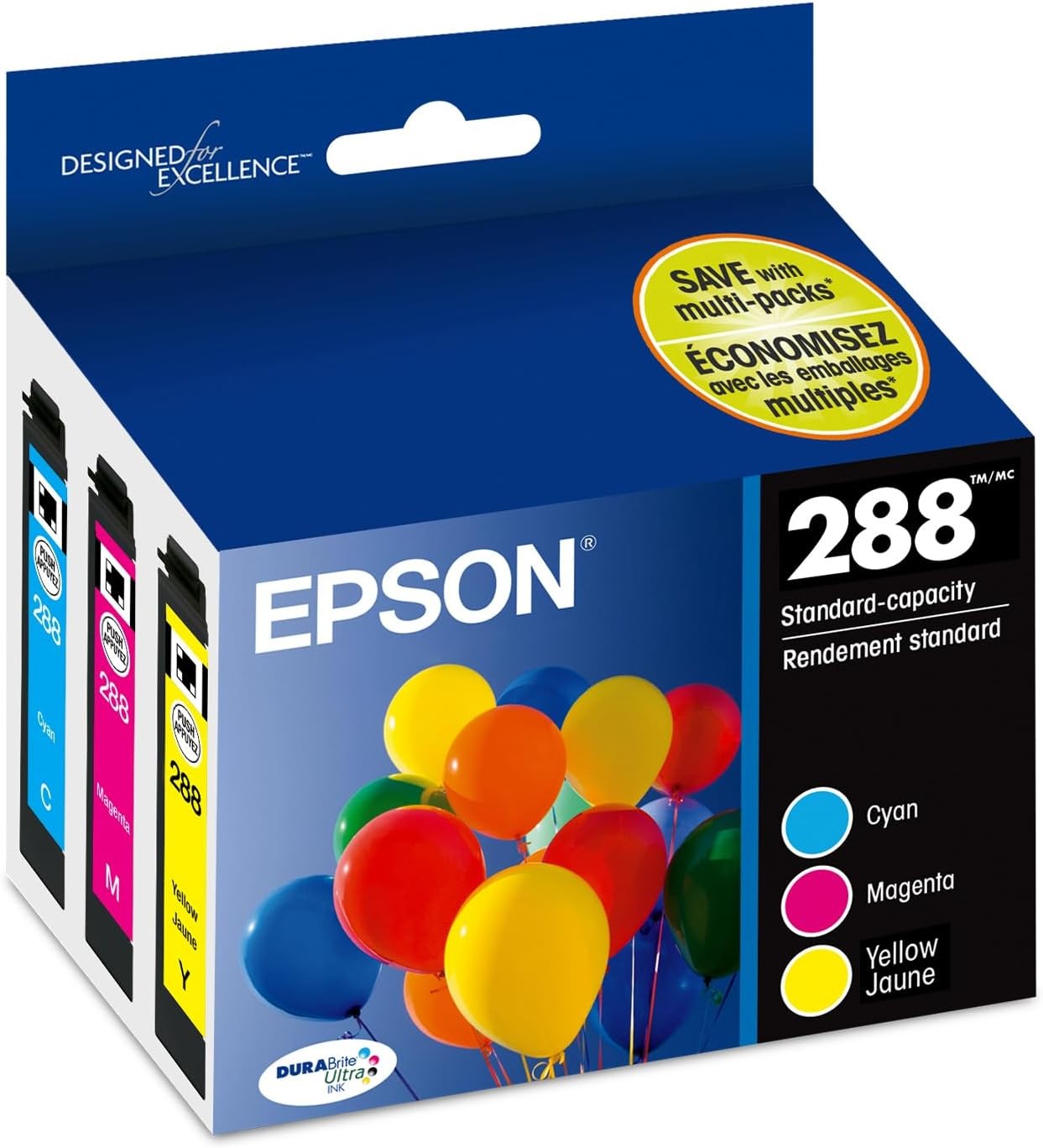 NEW EPSON 288 DURABrite Ultra Ink Standard Capacity Color Combo Pack Exp 1/28