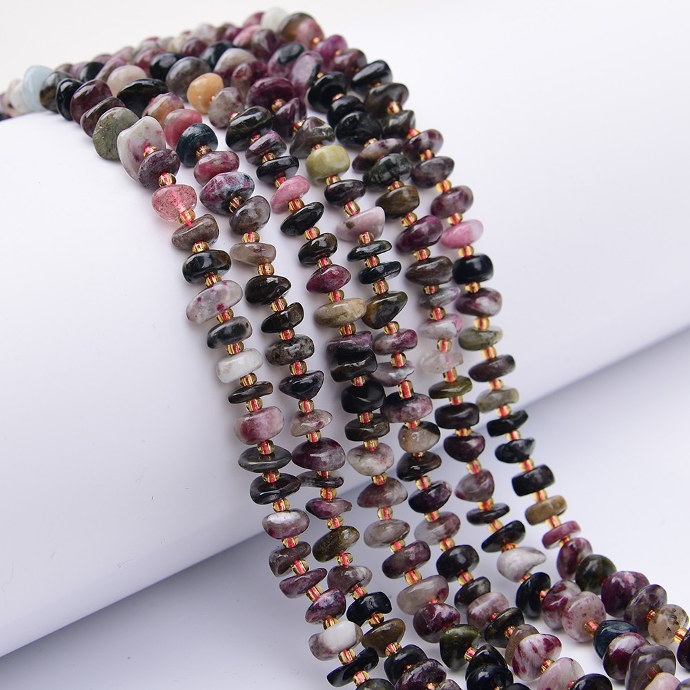 Natural Mix Color Tourmaline Stone Freefrom Nugget Loose Beads 15.5'' Jewelry
