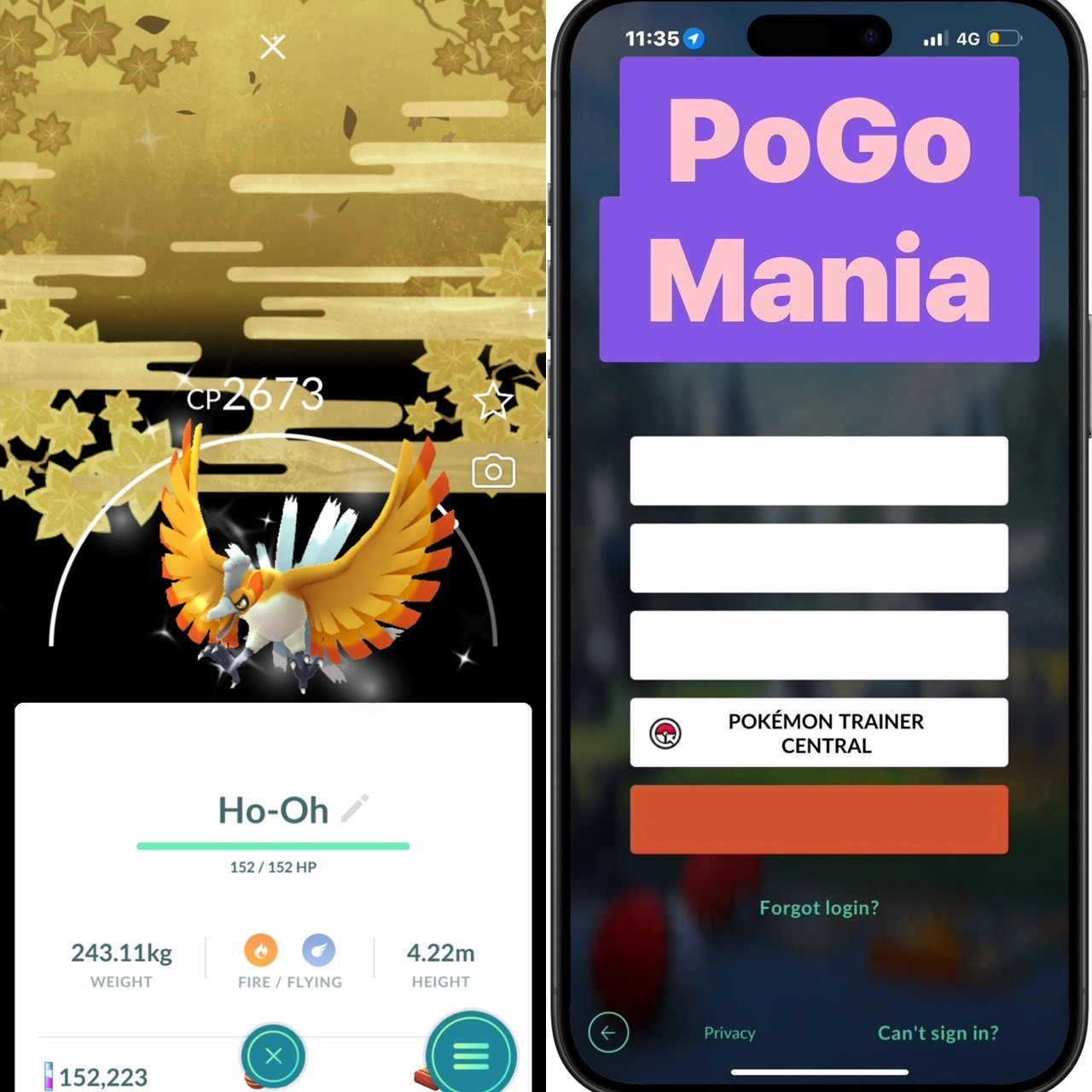 Shiny Ho-Oh (purified)✨Gold Version Special BG✨mini PTC 20k✨(read description)