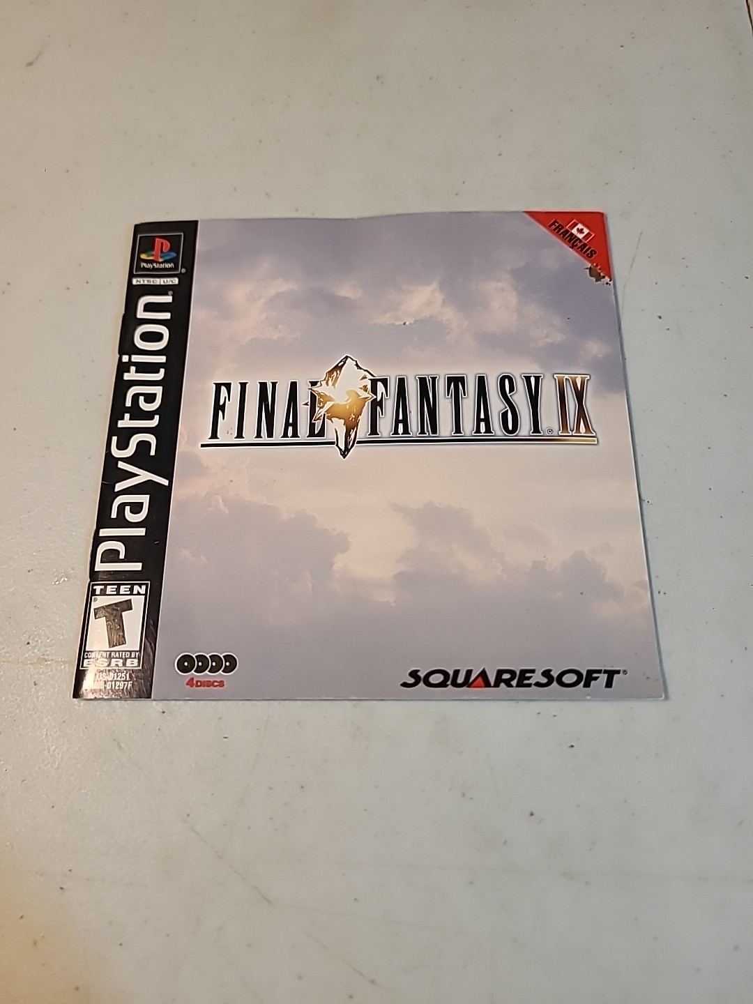 Sony Playstation Final Fantasy IX PS1 FFIX MANUAL & REGISTRATION CARD French 