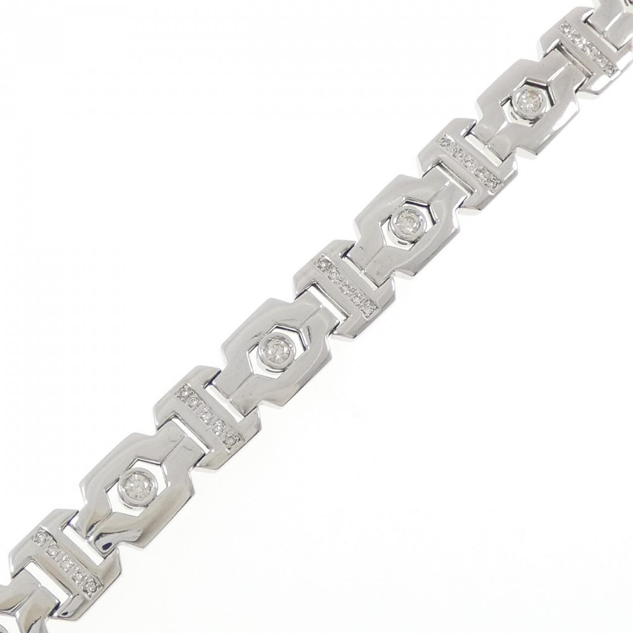 Authentic K18WG Diamond Bracelet 1.10CT #270-004-092-9023