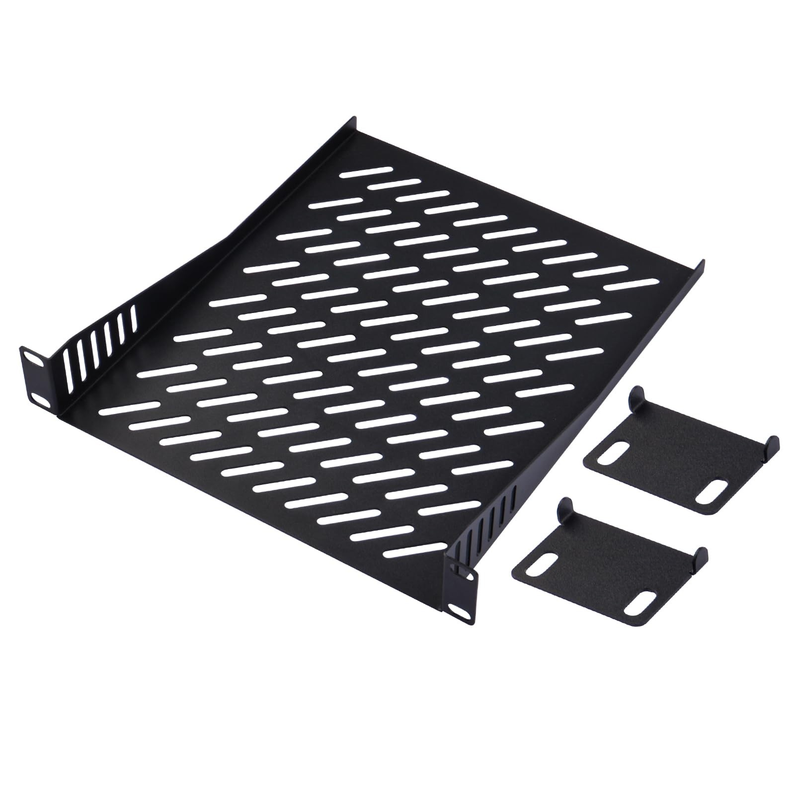 10 Inch 1U Server Rack Shelf 10.23 Inch Depth Vented Mount Cantilever Tray