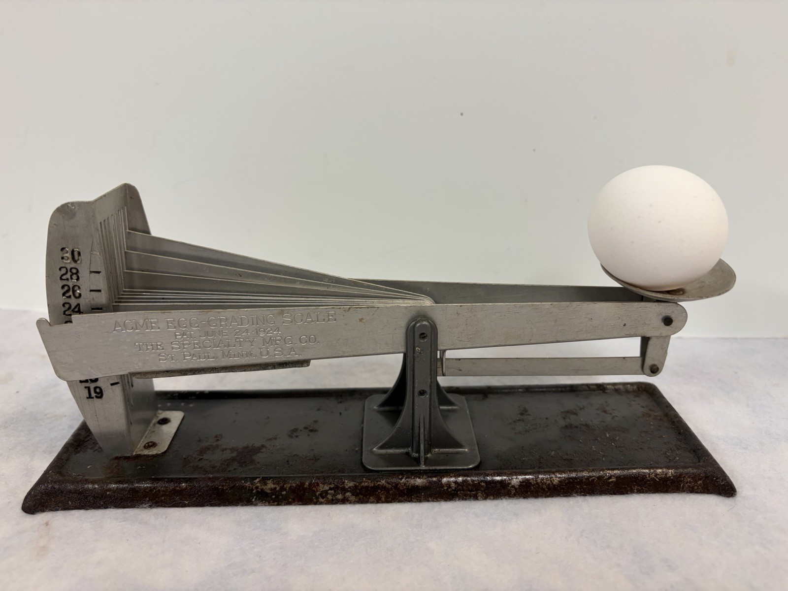 Vintage Acme Egg Grading Scale-The Specialty Mfg. Company Pat. June 24, 1924