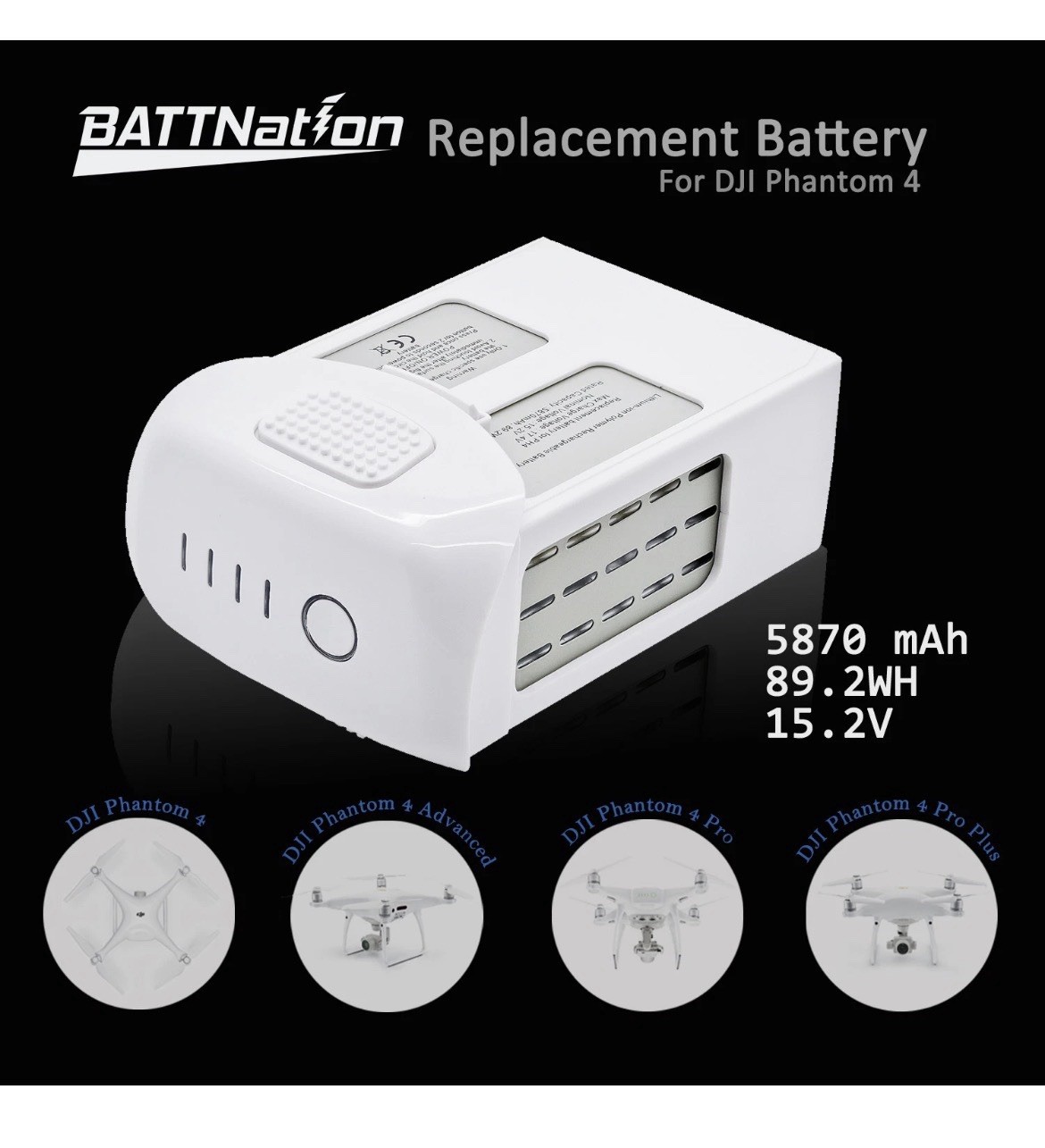 DJI Phantom 4 Series Intelligent flight Replacement Battery (High Capacity)