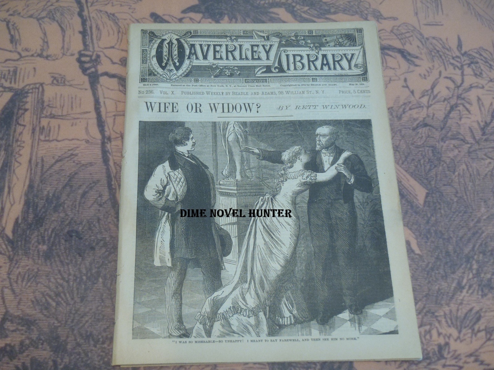 LAST ISSUE RETT WINWOOD BEADLE ADAMS WAVERLEY LIBRARY 236 SCARCE FINE DIME NOVEL