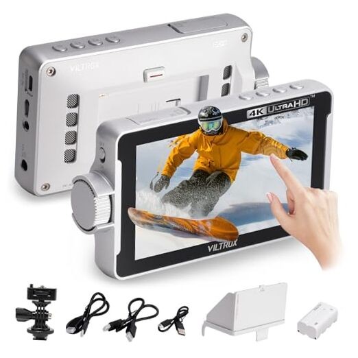  5.5 Inch Touchscreen Camera Field Monitor, 4K HDMI DSLR Camera Monitor DC-V1