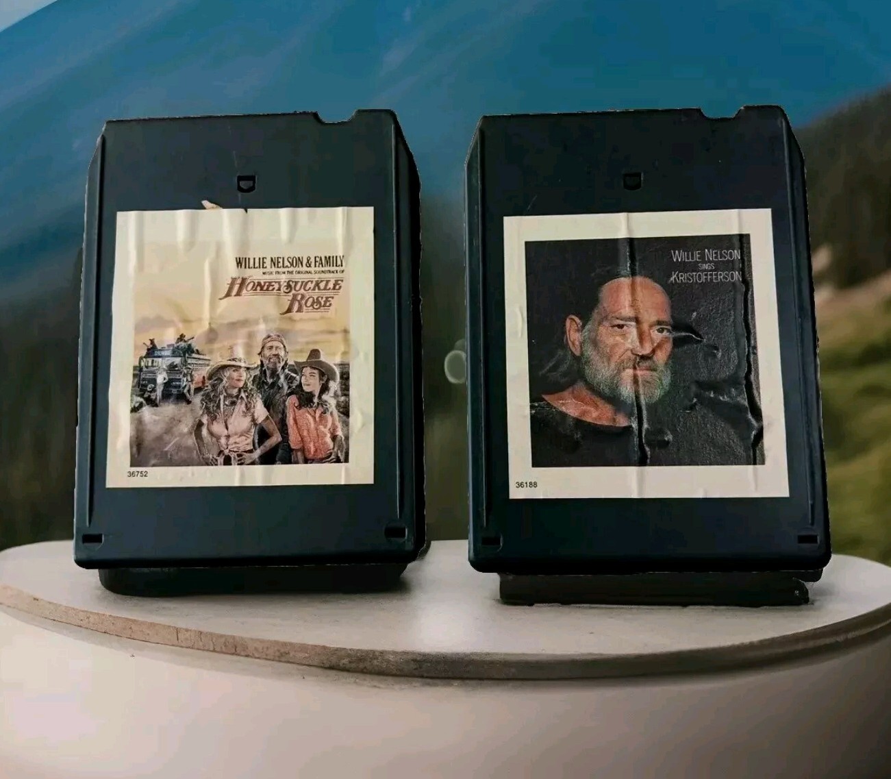 2- 8 Track Tapes- Willie Nelson Sing Kristofferson & Family Org HoneySuckle Rose