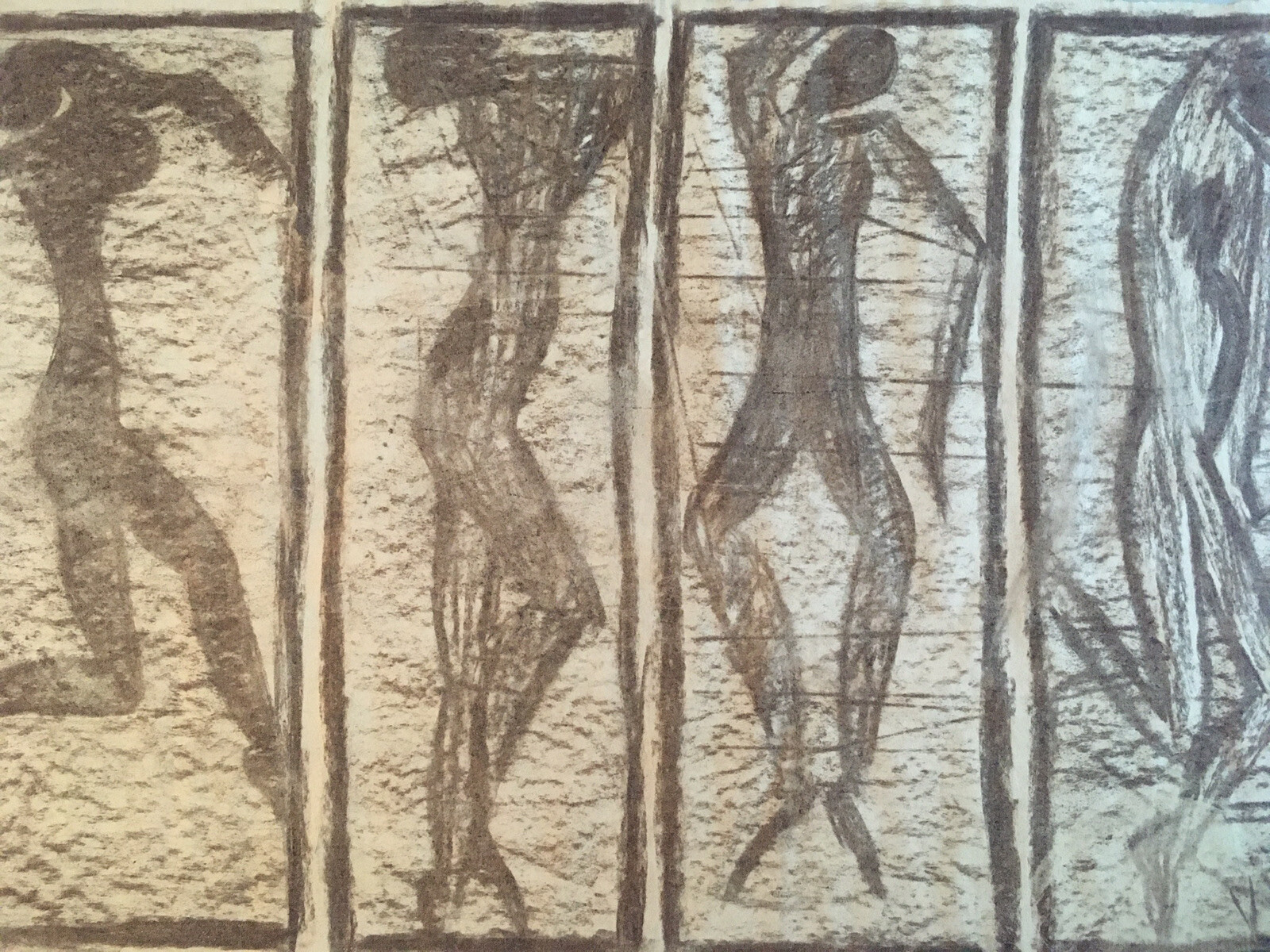 Beautiful Drawing Oil Pastel Outsider Art 1960 Identifying Erotic Woman