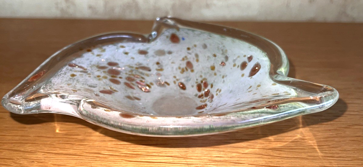 Vintage Retro Murano Adventurine Glass Dish