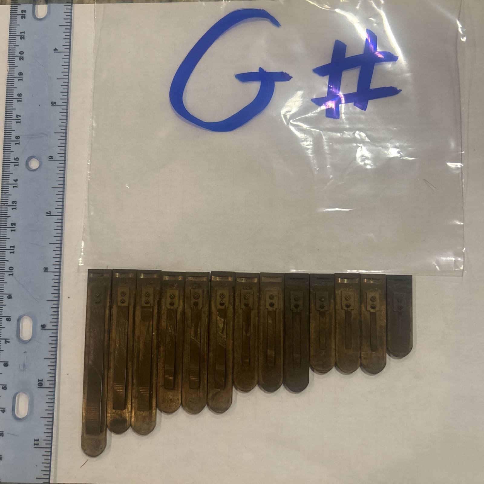 Antique Brass Reed From A Pump Organ G # Sharp 13 Variety Size