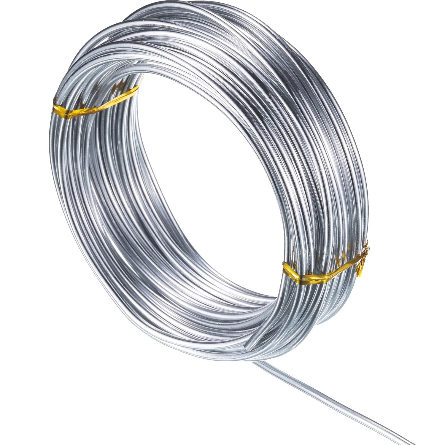 TecUnite Aluminum Craft Wire for Sculpting Armature 10000 mm x 2 mm, Silver 