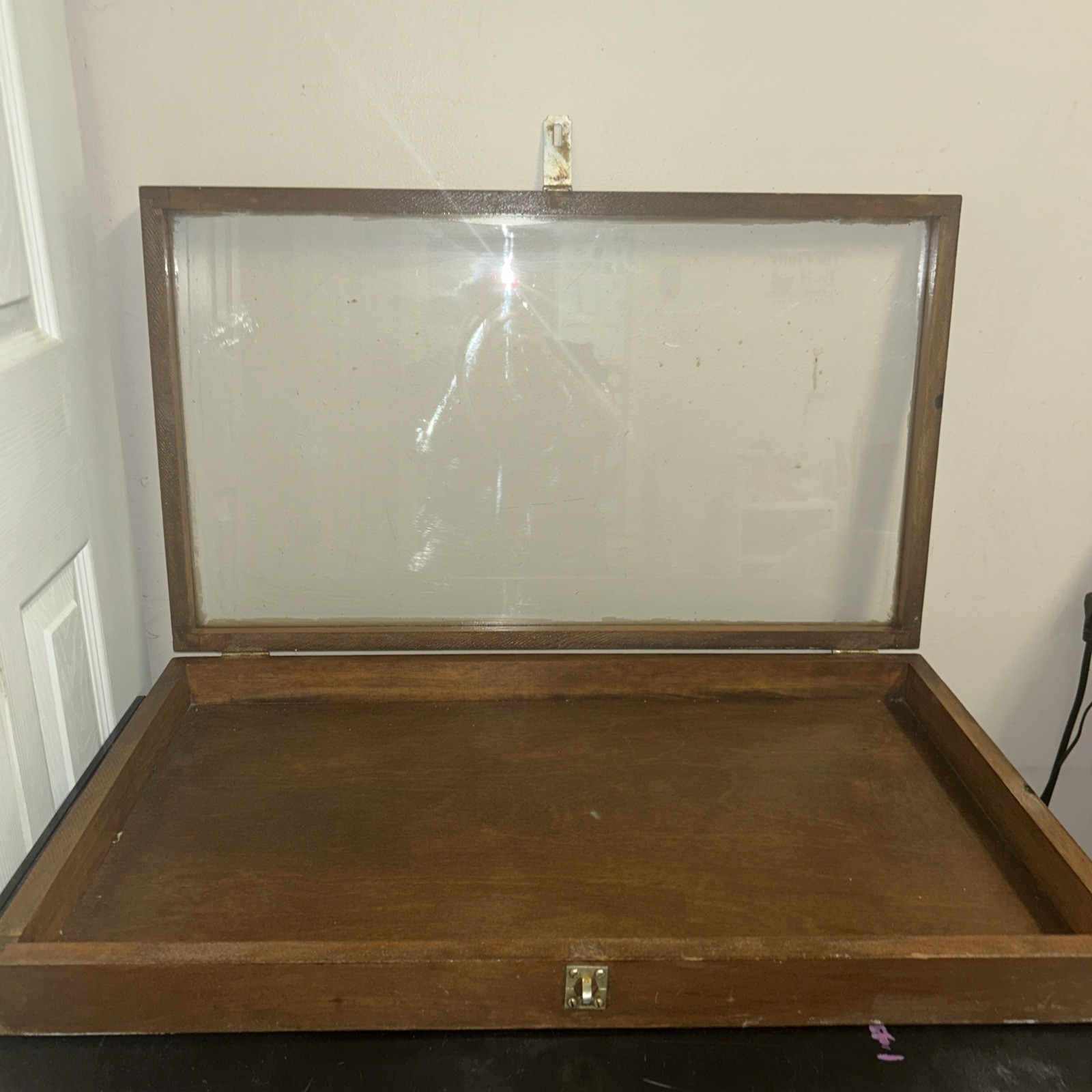 Antique/Vintage Wooden Counter Display Case With Glass Top