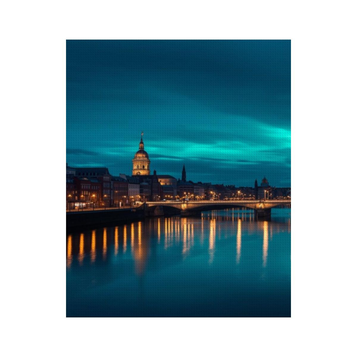 Diamond Painting Kit Dublin Skyline at Dusk 16x20 in DIY Full Drill Craft Art