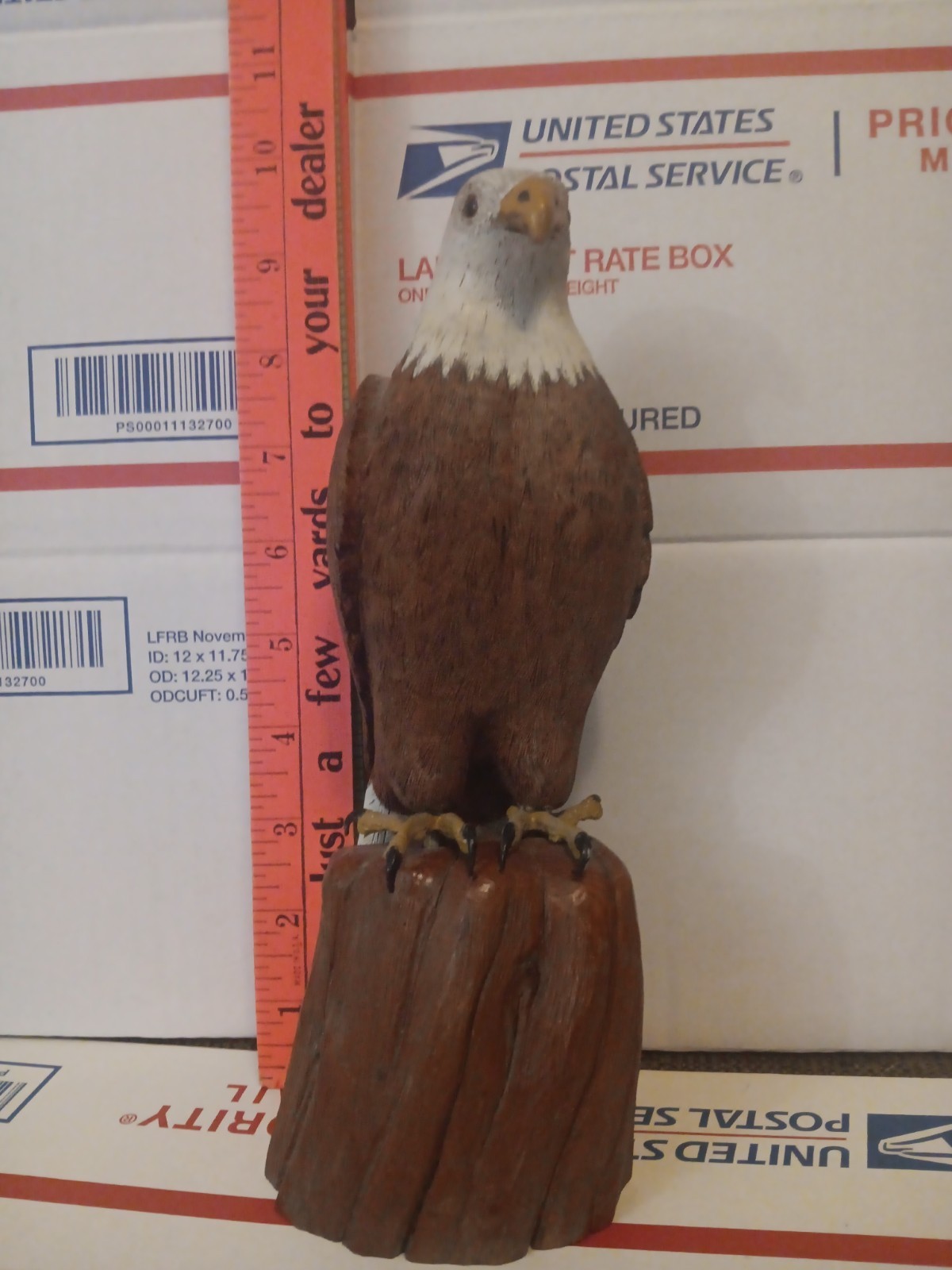 Antique Folk Art Carved Wood Eagle  Sculpture Carving