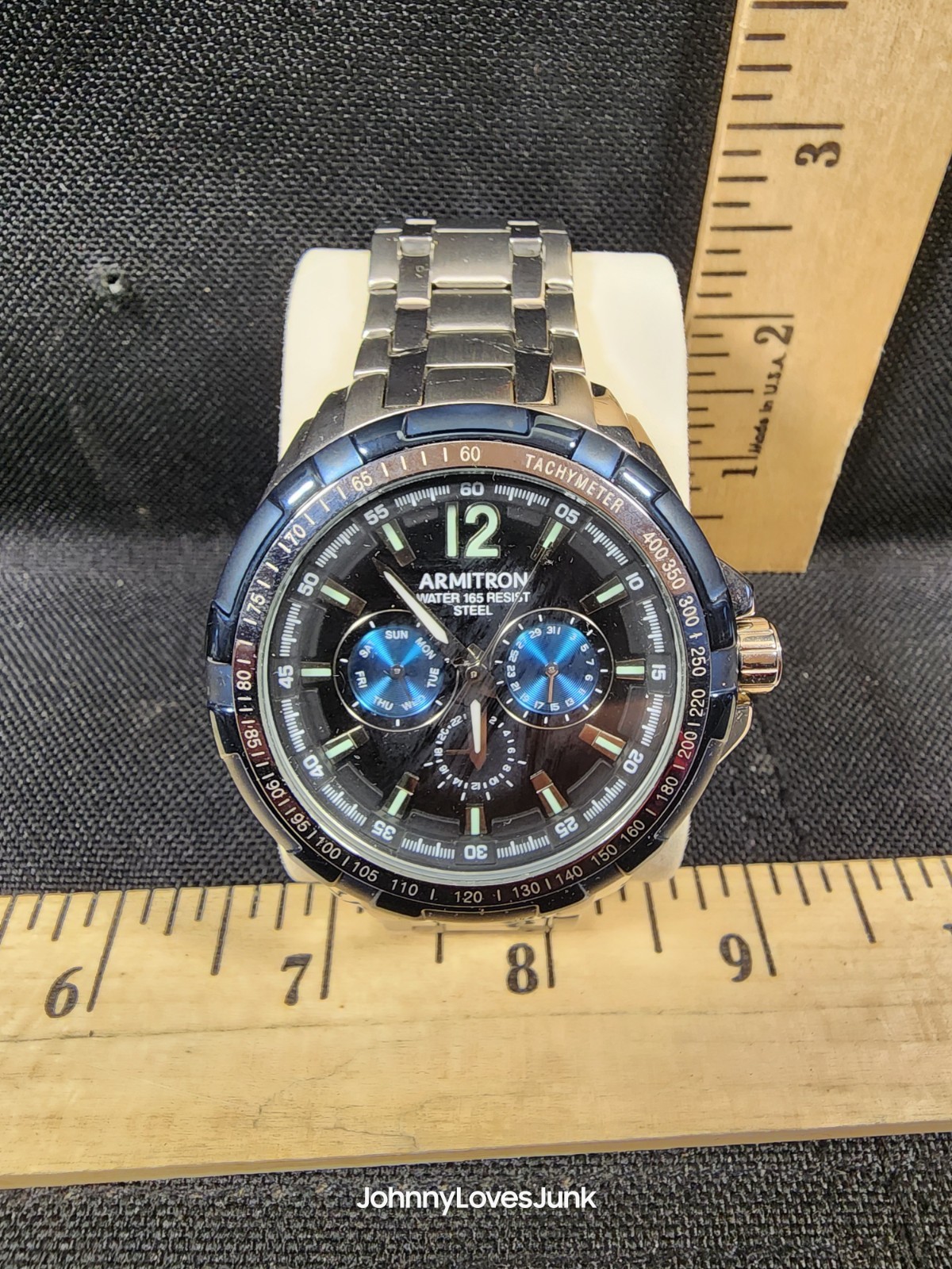 Armitron Men’s Steel Dive Watch Model# 20/5095BL Works Runs Keeps Time BlueBlack