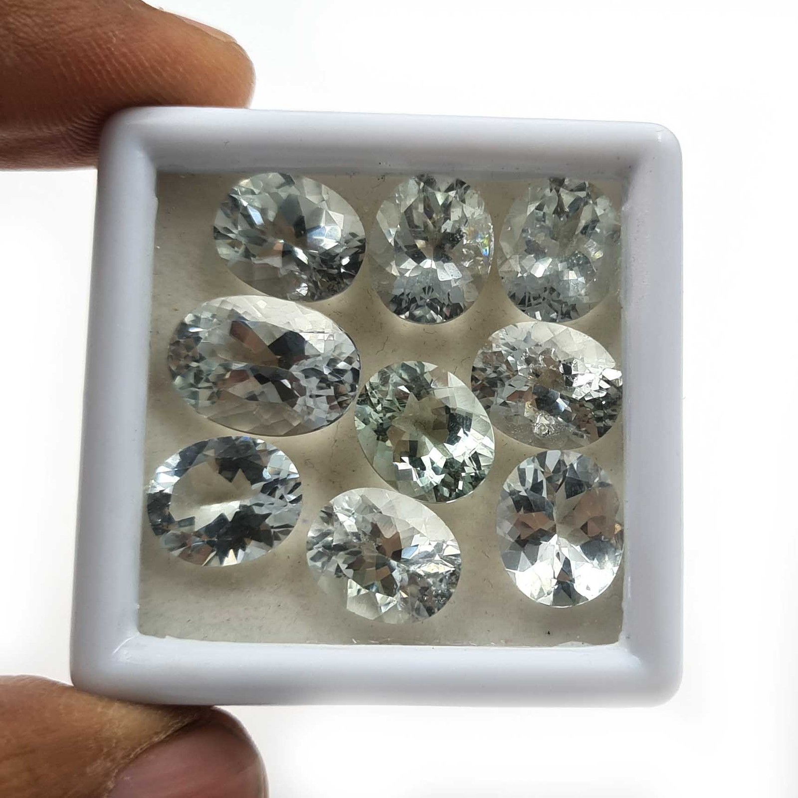 Natural Aquamarine Oval Cut Loose Gemstone Lot 9 Pcs 9*11-10*14 MM 32 CT