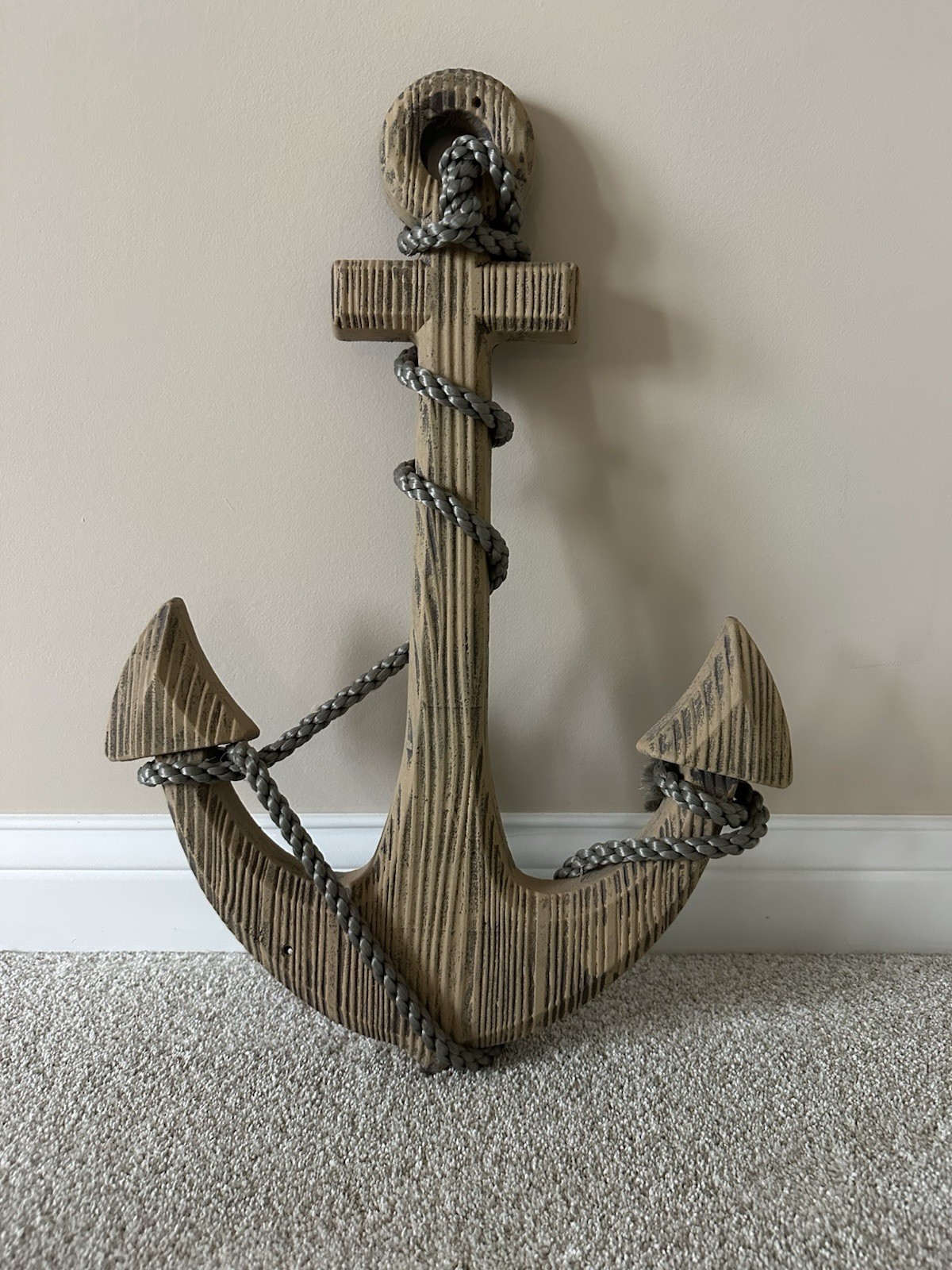 24" Long Decorative Resin Ship Anchor Wall Art Nautical Decor