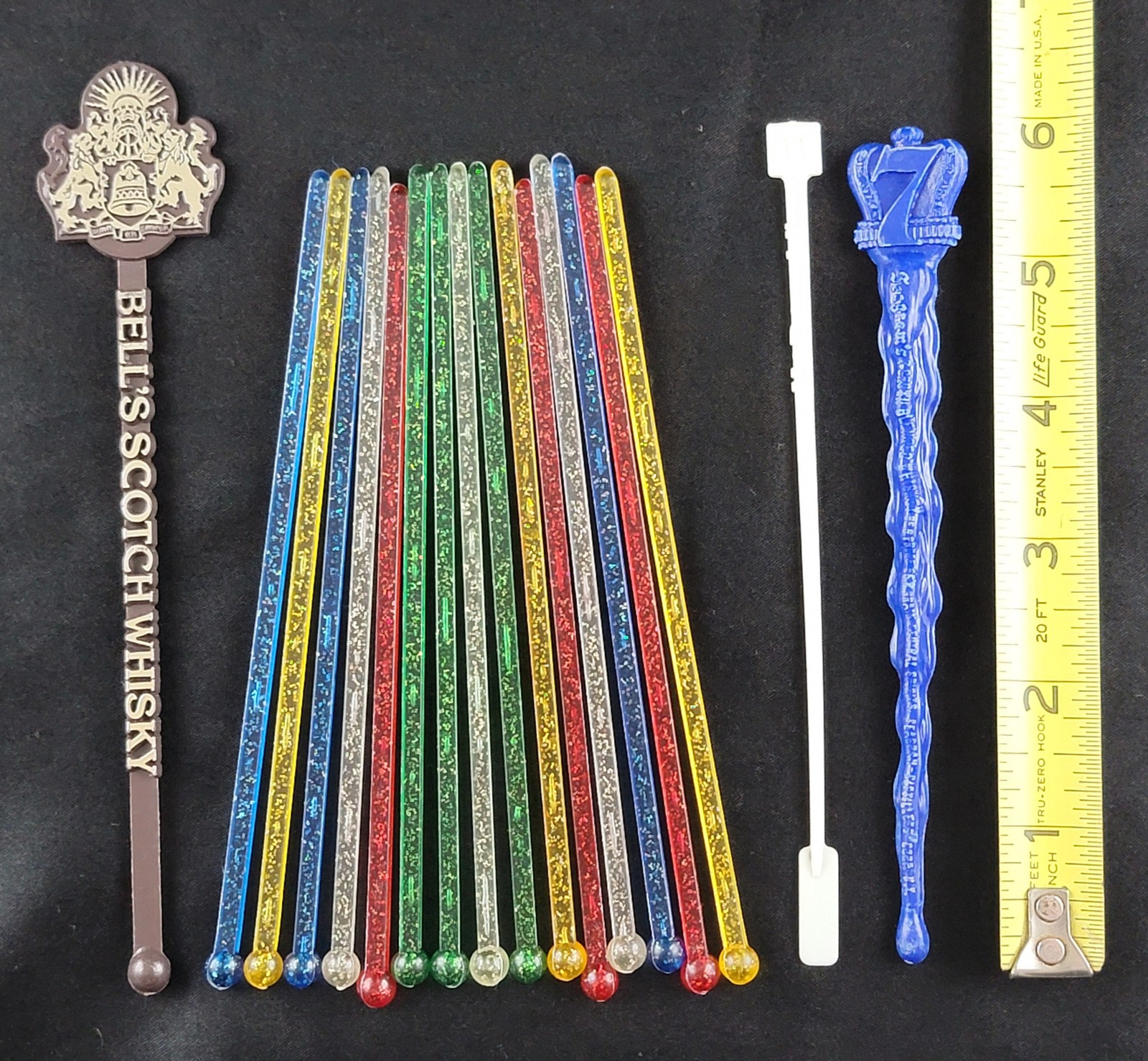 Bell's Scotch Whiskey Seagrams Swizzle Stick Drink Stirrer Lot x3 Vintage