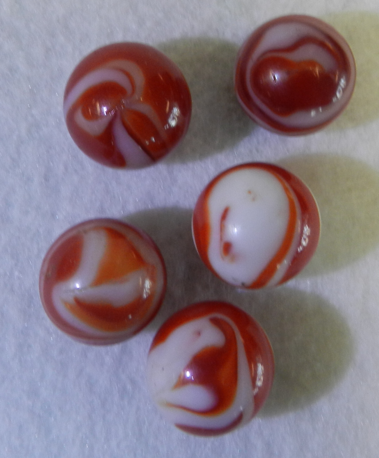 #19429m Vintage Group of 5 Yasuda Glass Transitional Marbles