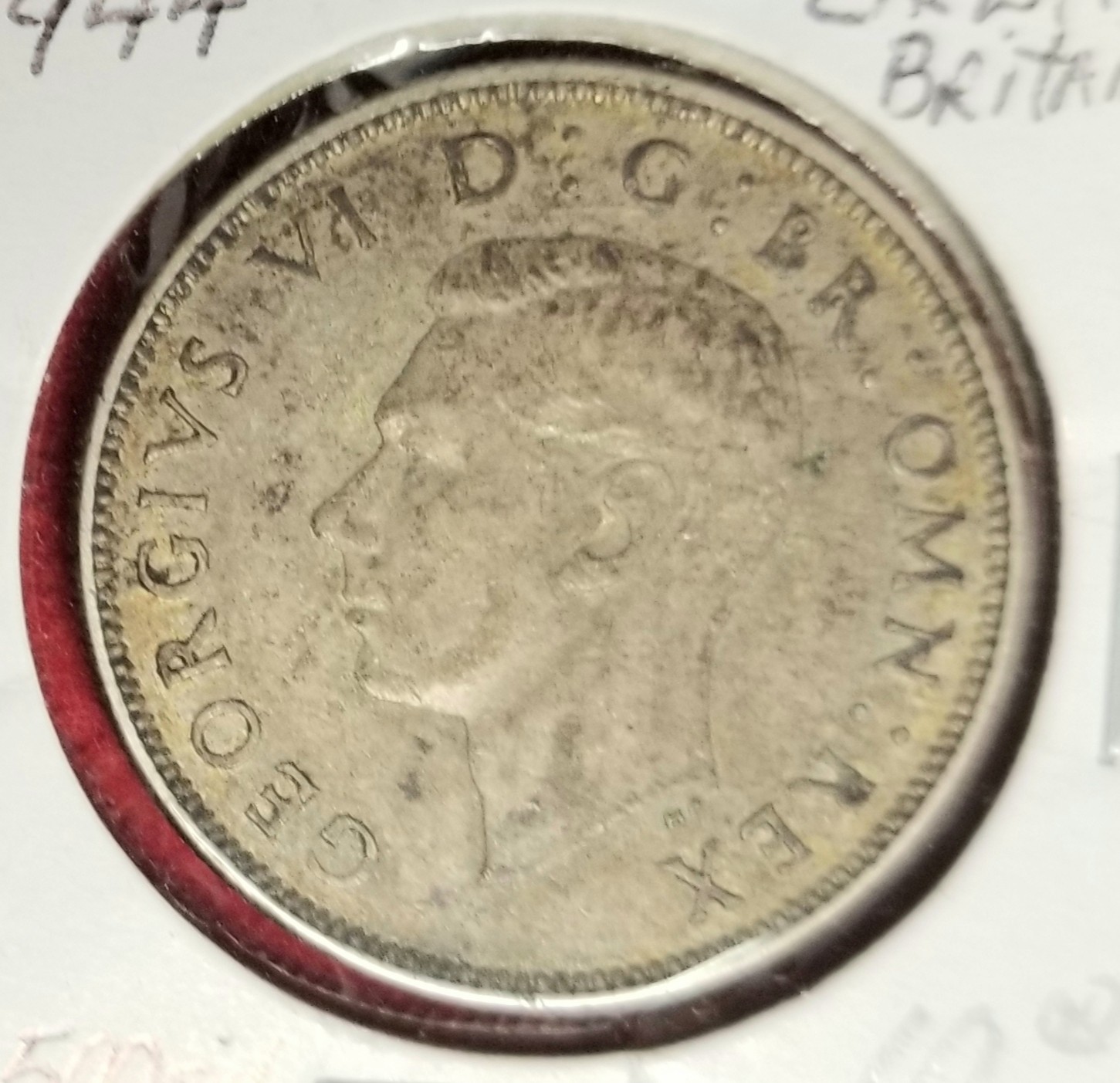 VINTAGE 1944 Great Britain 2 Shillings .500 SILVER COIN