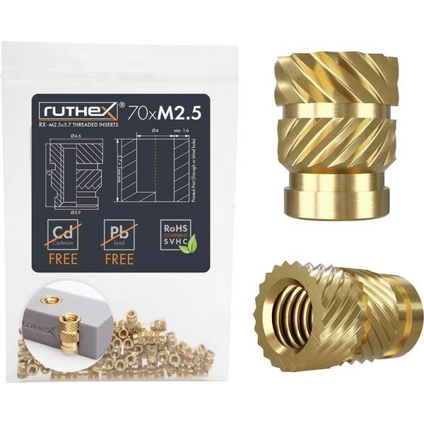 ruthex GE-M25x57-001 Threaded Insert RX-M2.5x5.7