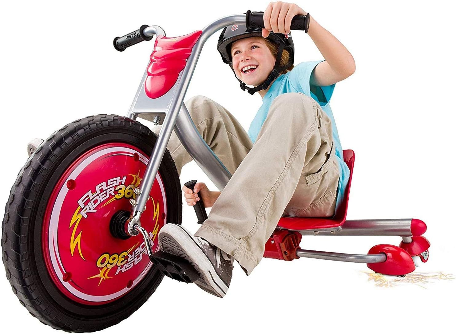 Razor FlashRider 360 Red, 3 Wheel Trike with 16" Wheel & MX Handlebars Age 6+