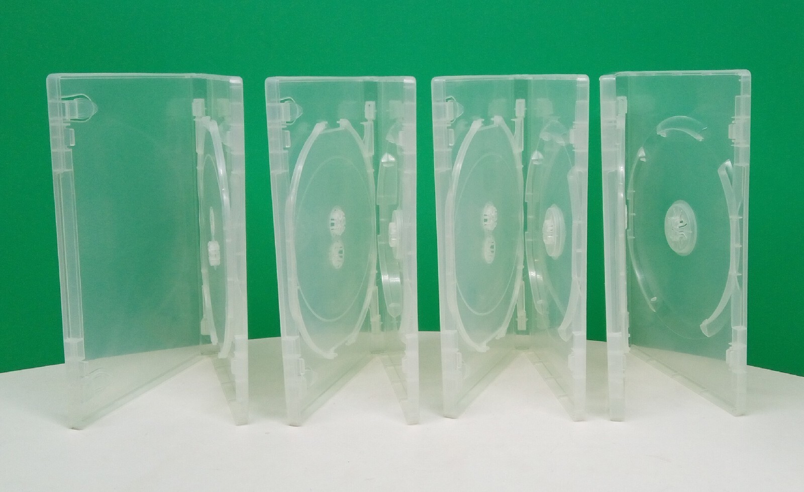 Set Of 4 Transparent 3 Disc DVD ,  Replacement Cases