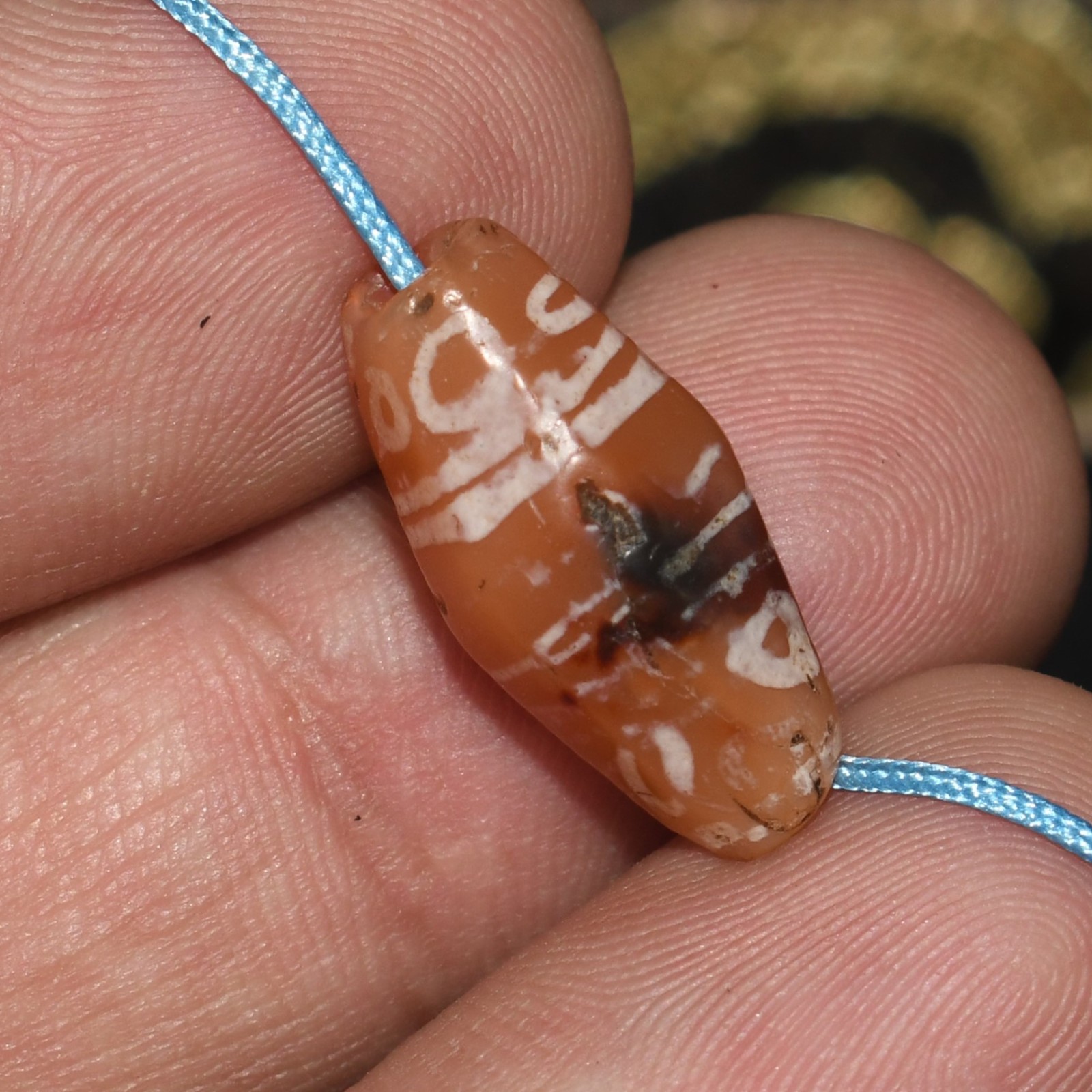 Authentic Ancient Etched Carnelian Bead over 2000 Years Old in good Condition