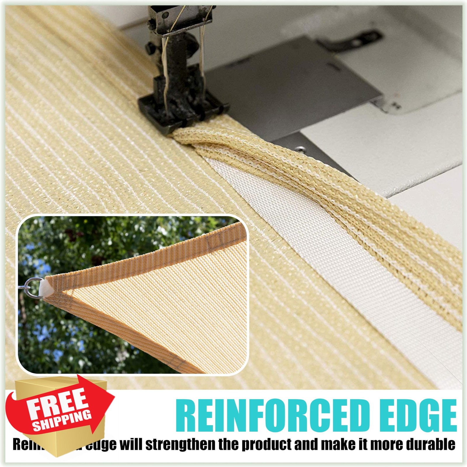 Amgo 14' Turquoise Triangle Sun Shade Sail Canopy Awning UPF50+ UV