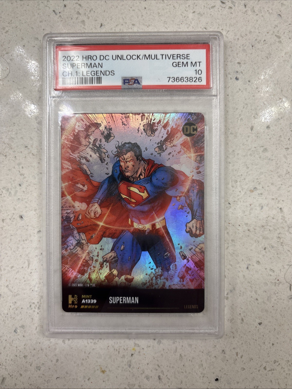 2022 HRO DC UNLOCK THE MULTIVERSE CHAPTER 1 LEGENDS SUPERMAN GEM MT 10 PSA