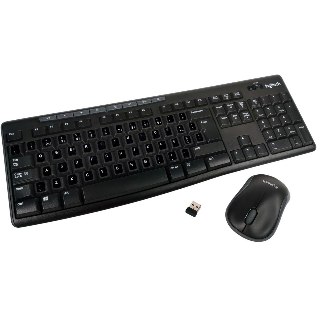 Logitech Mk270 Kit Mouse And Keyboard Wireless + Adhesives Portuguese Layout PT