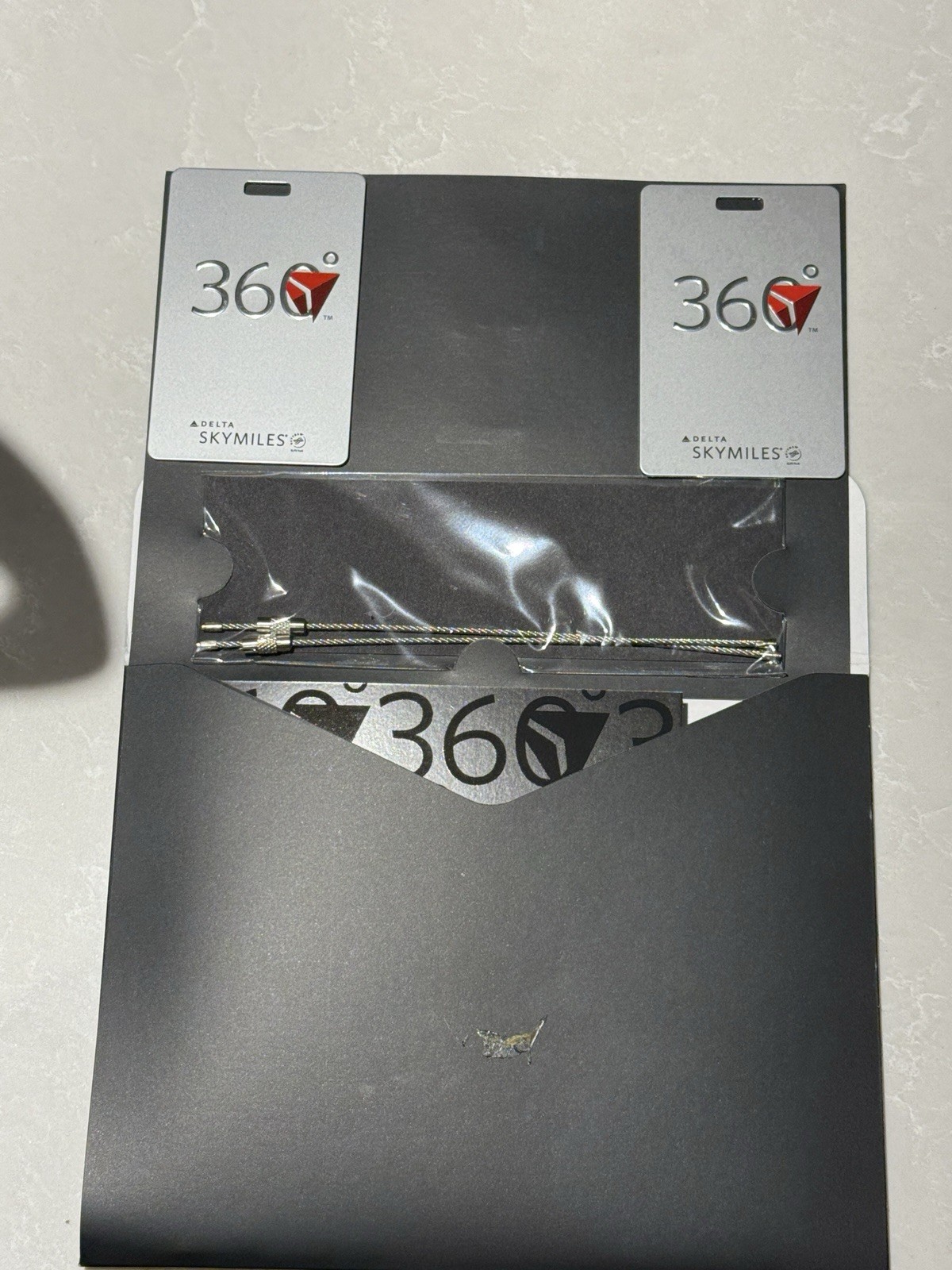 Two (2) Delta 360 Luggage Tags With Metal Rings