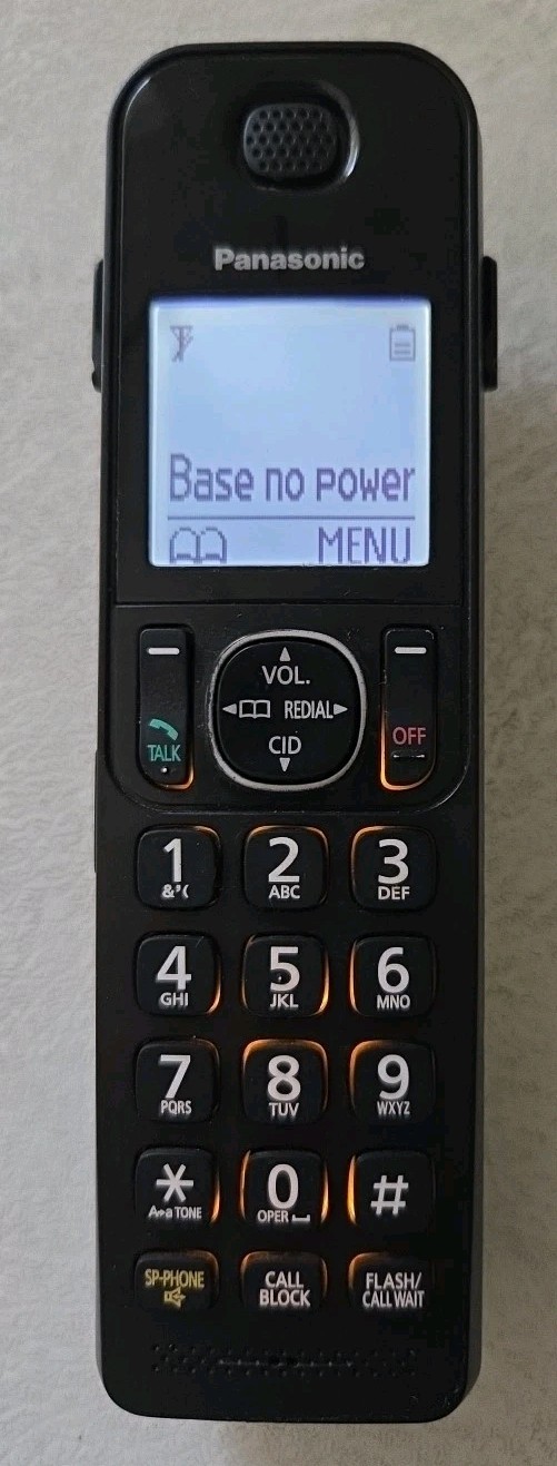 *** WORKING PANASONIC KX-TGFA30 B Telephone phone Cordless Handset w/ Batteries