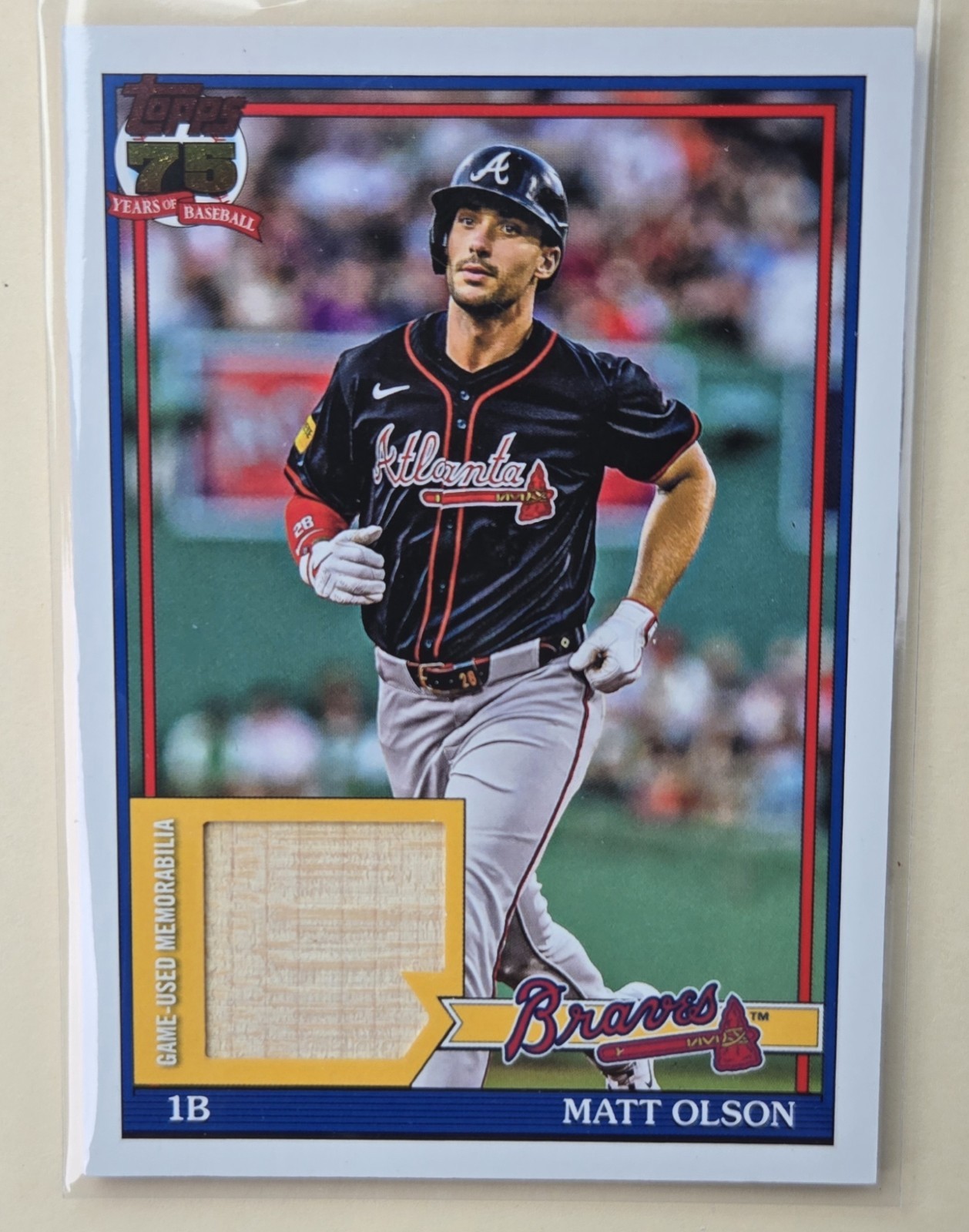 2026 Topps Series 1  Matt Olson 1991 Baseball Relic Card Bat Braves