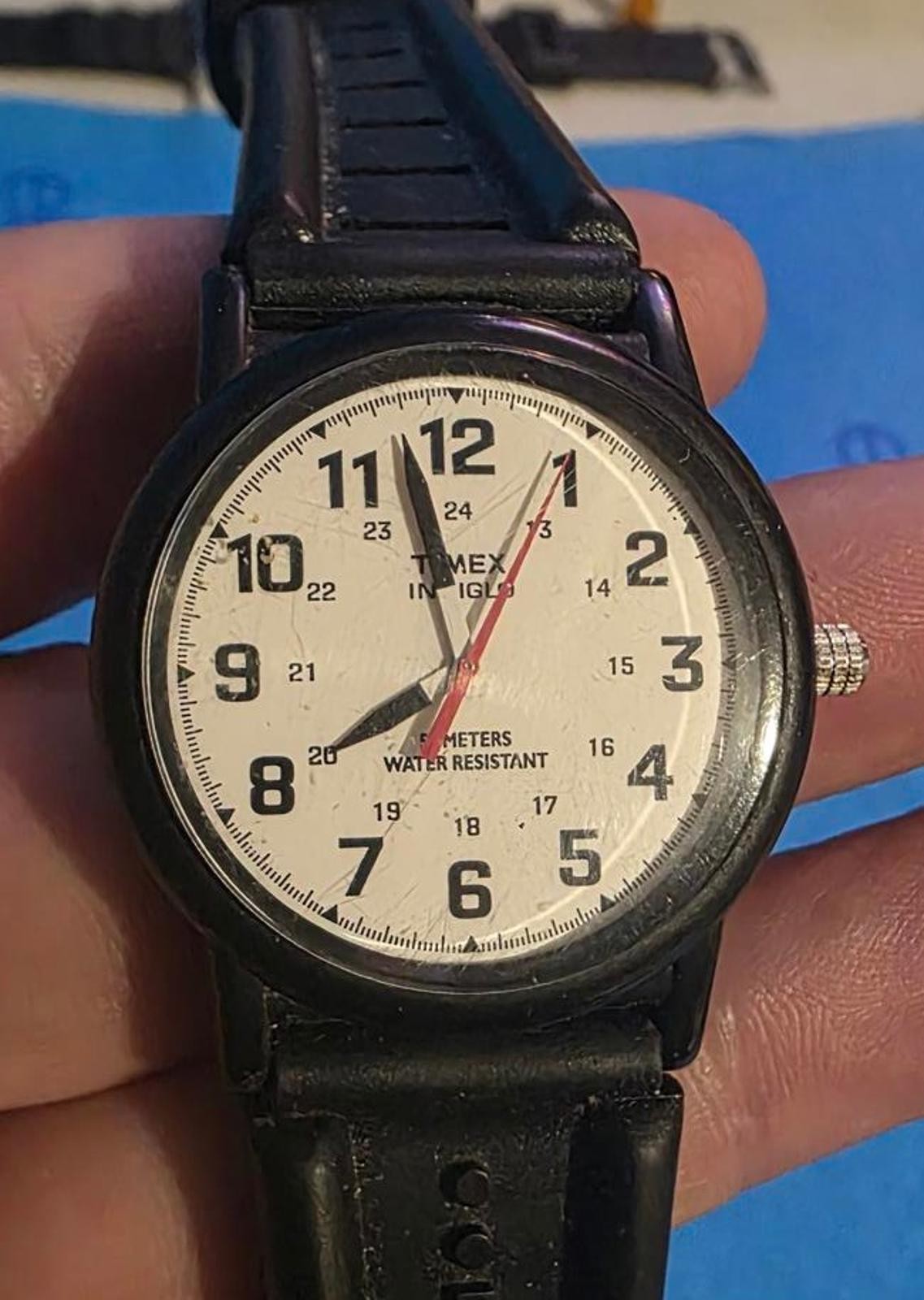 Timex Classic Black Resin Strap Watch with White Dial