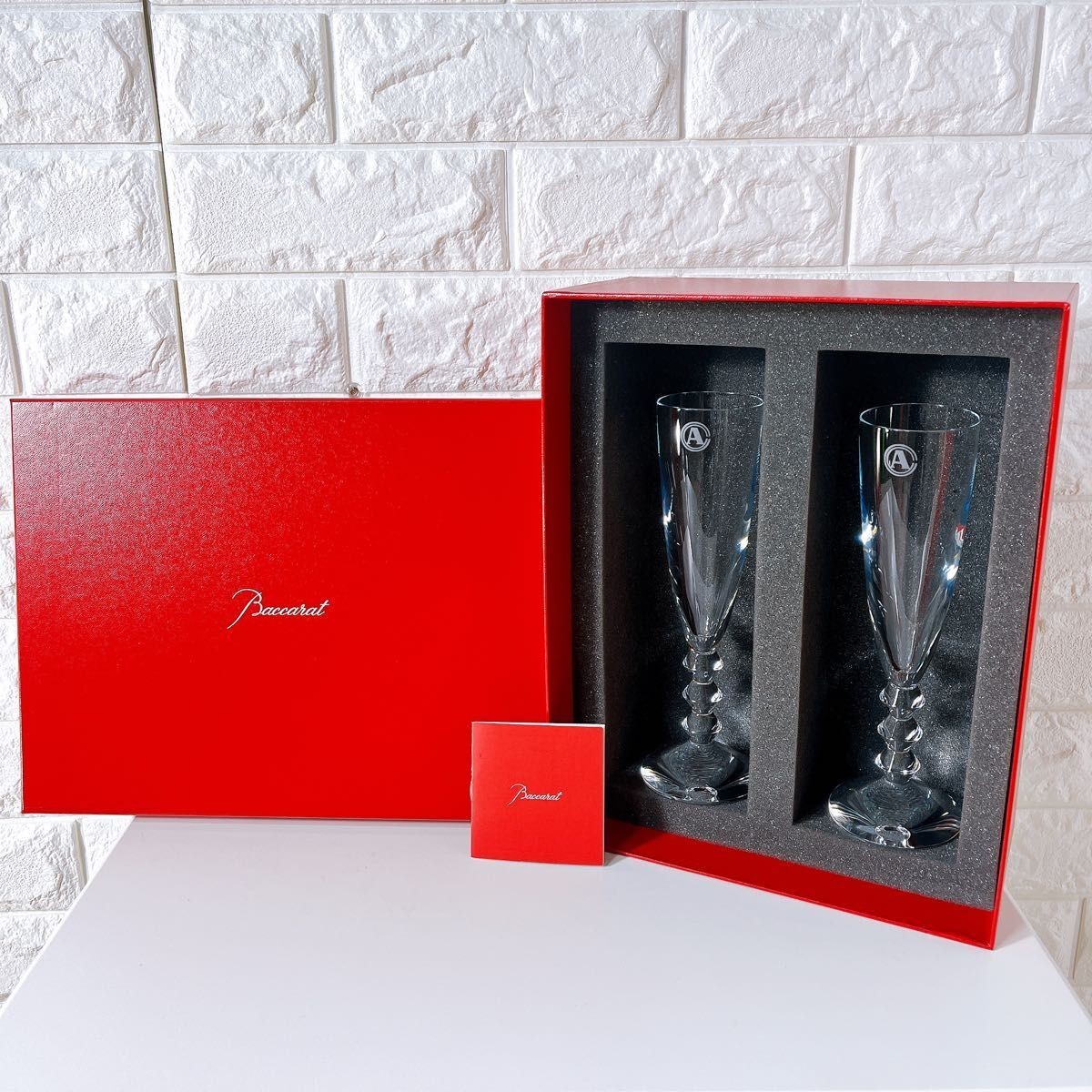 Baccarat VEGA Baccarat Vega Champagne Flute Glass for 2 Guests with Box Auth