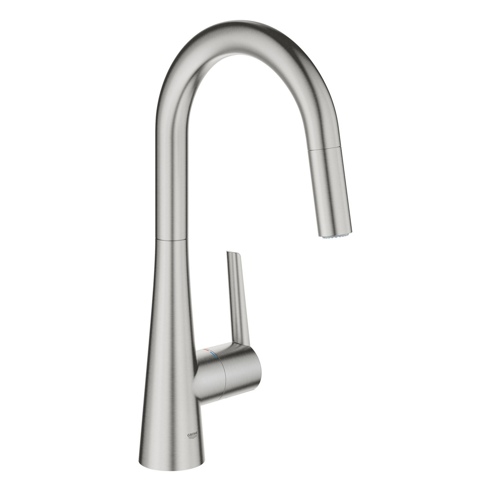Grohe 32 226 3 Zedra 1.75 GPM 1 Hole Pull Down Kitchen Faucet - Silver