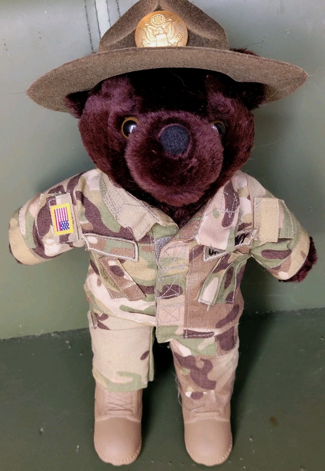IRA Greening Bear Forces Of America Brown 11" Bear Dressed In Camo