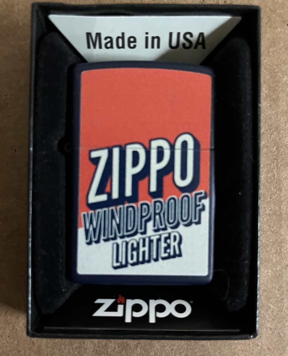 Zippo Color Block Zippo Design Navy Matte 46486 NIB Seal Intact