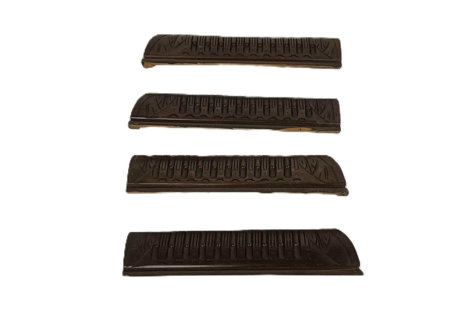 set of 4 trims corbels pediments boards slats carved wood reclaimed antique salv
