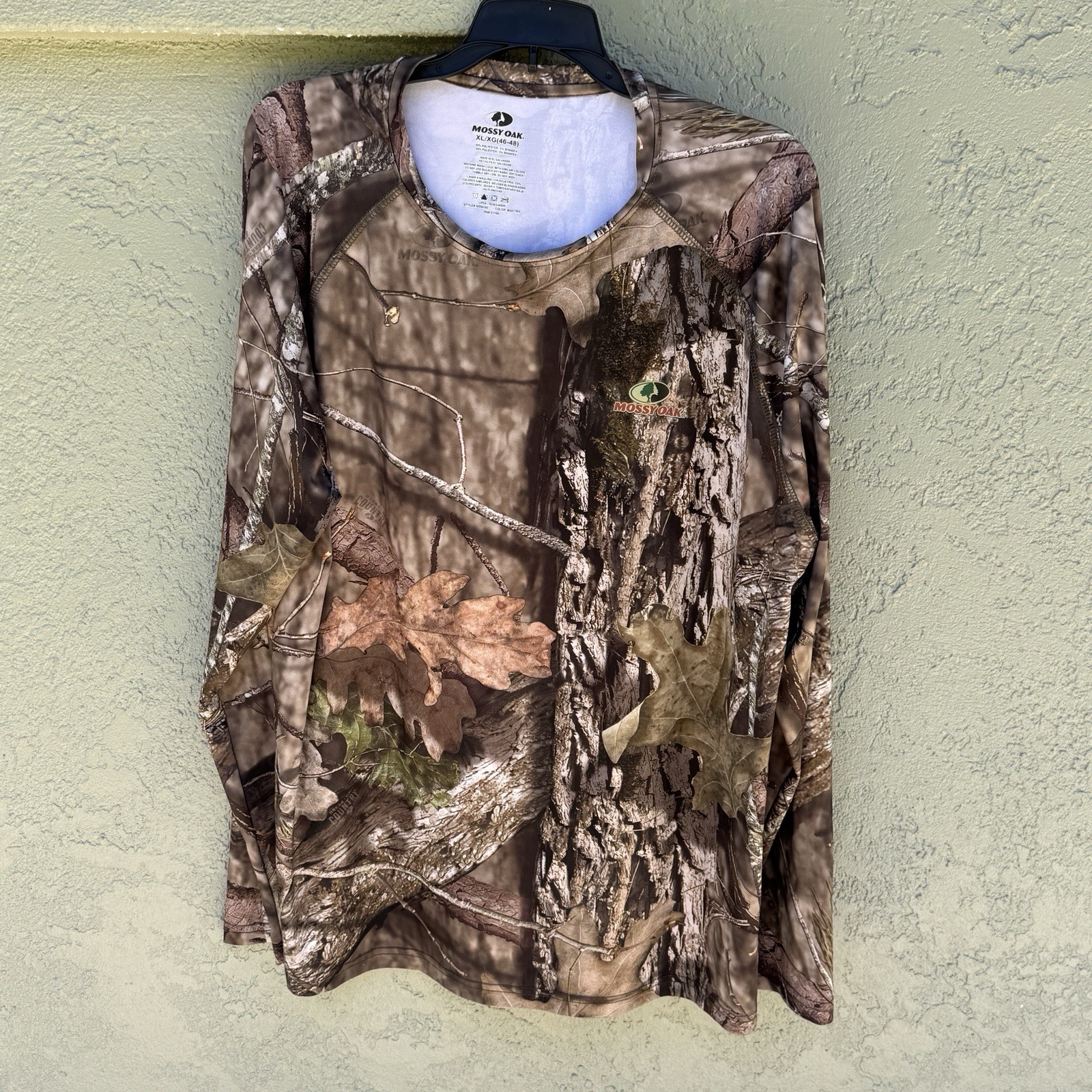 Mossy Oak Mens Long Sleeve Shirt XL XG 46-48 28”L 23”P2P Polyester Spandex