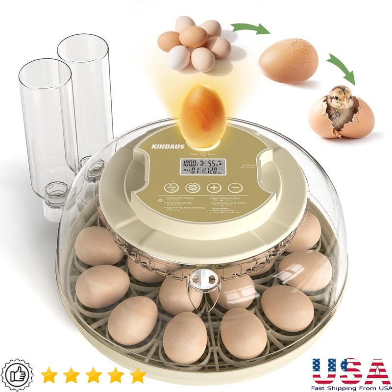 Digital Egg Incubator Automatic Turning Temperature Humidity Display 18 Eggs New