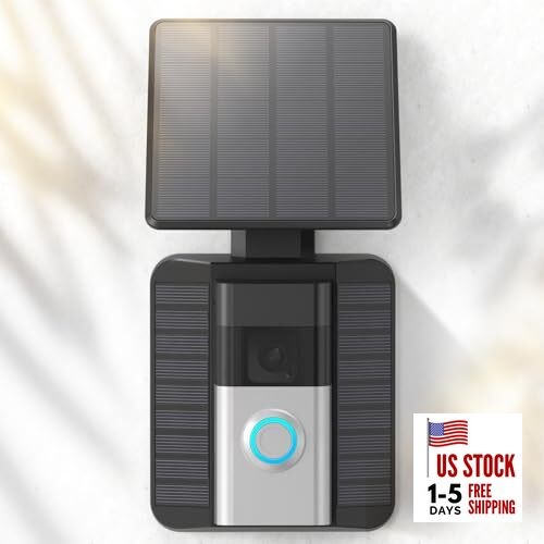 Doorbell Solar Charger Compatible for Ring Video Doorbell 3/3 2-Prong Port ONLY