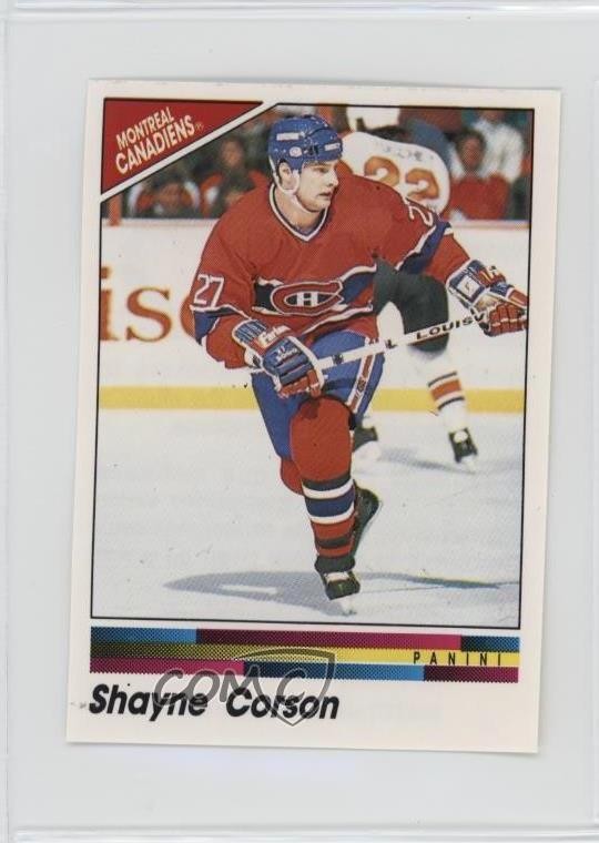 1990-91 Panini Album Stickers Shayne Corson #54 5ui